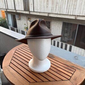 Henschel Hat Co. Brown Leather Fedora